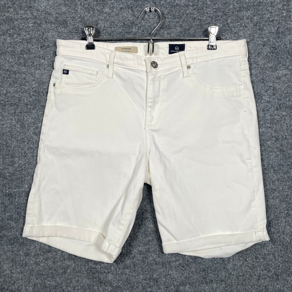 AG Adriano Goldschmied Women's White Denim Shorts